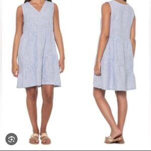 Lucky Brand Women's Blue And White Striped Dress Size M